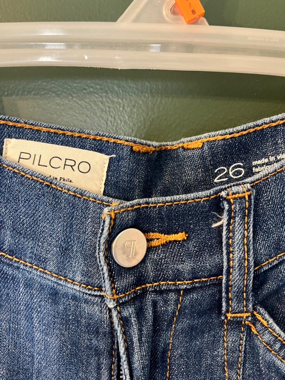 Pilcro Seamed Flounce High-Rise Wide-Leg Jeans in Light/Medium Blue Wash - Picture 4 of 4